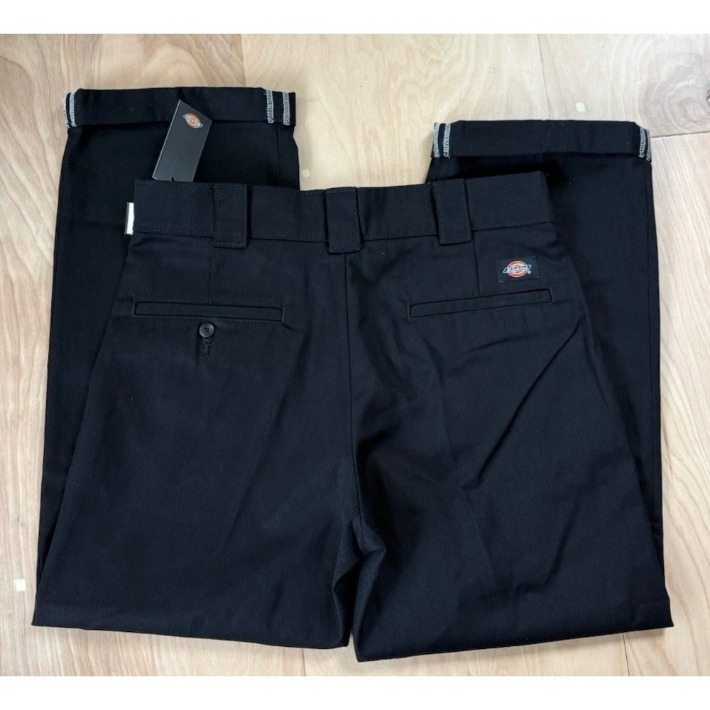 Dickies Regular Fit Black Twill Cuffed Work Pants NWT Mens Size 32 Skater - Picture 8 of 8